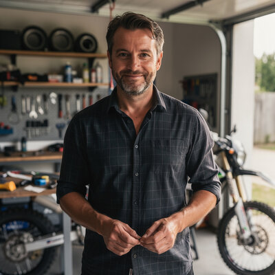 Gilles, technicien et formateur en mécanique, dans son atelier à Clermont-Ferrand